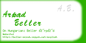 arpad beller business card